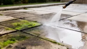 Czyszczenie tarasu z płyt betonowych