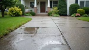 Podjazd z betonu szczotkowanego