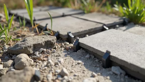 Układanie płyt tarasowych na suchym betonie