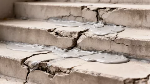 Wyrównanie schodów betonowych klejem