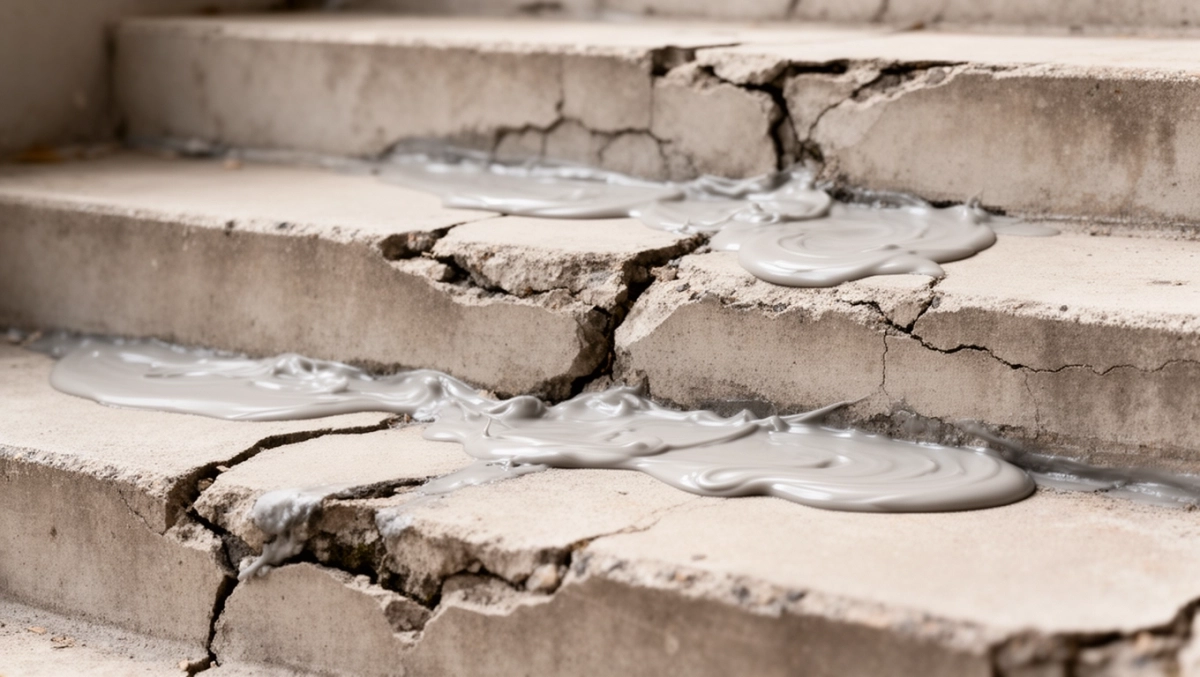 Wyrównanie schodów betonowych klejem