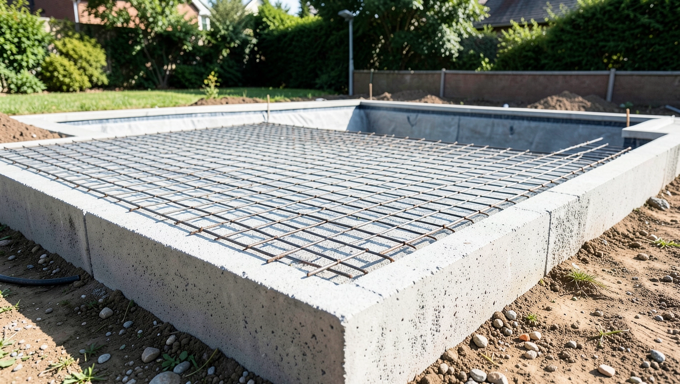 Zbrojona płyta betonowa pod basen